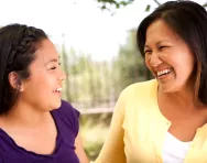 Mother and daughter talking Mother and daughter talking