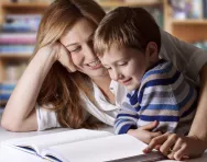 Mum and child reading poetry