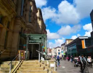 The Museum of Cardiff from the outside on a sunny day. 