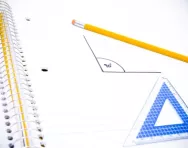 Right angle drawn in exercise book Right angle drawn in exercise book