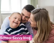Child with down syndrome with parents Child with down syndrome with parents