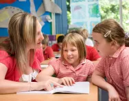 Teacher and pupils in classroom