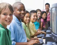 Children at computers Children at computers