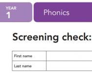 Year 1 phonics screening check exam