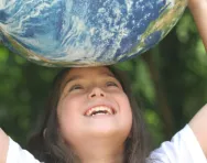 Girl with globe Girl with globe