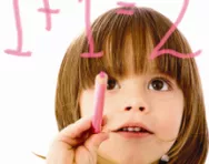 Little girl doing sums Little girl doing sums