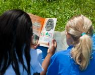 Girls reading non-fiction text