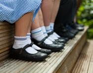 School children's feet