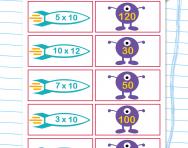 10 times table matching challenge worksheet