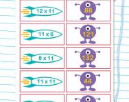 11 times table matching challenge worksheet