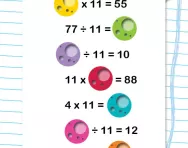 11 times table number sentences worksheet