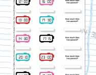 24-hour clock: time intervals worksheet