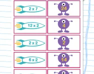 2 times table matching challenge worksheet
