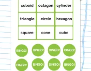 2D and 3D shape bingo worksheet