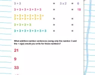 3 times table as repeated addition worksheet