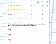 4 times table as repeated addition worksheet