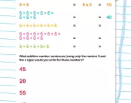 5 times table as repeated addition worksheet