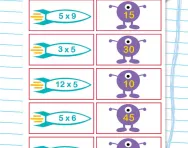 5 times table matching challenge worksheet