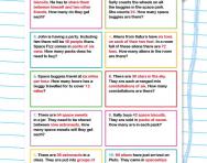 6 times table division word problems worksheet