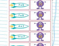 7 times table matching challenge worksheet