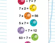 7 times table number sentences worksheet