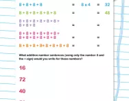 8 times table as repeated addition worksheet