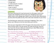 Make a hedgehog and complete a story