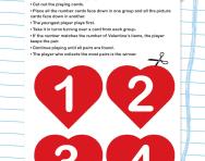Valentine’s number and picture match 1-6