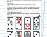 Winter dominoes game: numbers 1-5