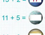 Adding a two-digit number and one-digit number under 20 tutorial