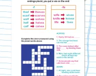 Adding -ves to form the plural worksheet