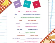 Adding am / are / is to a sentence worksheet