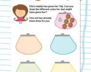 Adding coins to make 10p worksheet