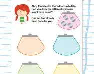 Adding coins to make 80p worksheet