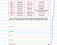 Adding suffixes to words ending -fer worksheet