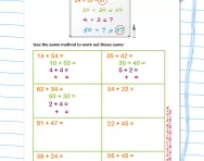 Adding two-digit numbers using partitioning worksheet
