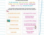 Adverbial phrases: matching halves of sentences worksheet