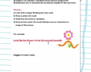 All about imagery worksheet
