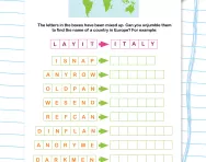 Anagrams: countries in Europe