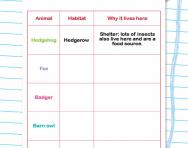 Animal habitats worksheet