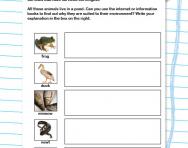 Animals and their habitats worksheet