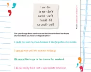 Apostrophes in shortened words worksheet
