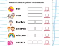 Breaking words into syllables worksheet