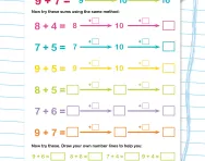 Bridging through 10: addition worksheet