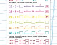 Bridging through tens: subtraction worksheet