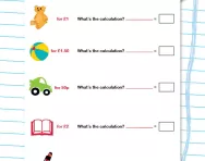 Calculating change worksheet