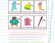 Calculating change from £5 football worksheet