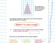 Calculating the area of parallelograms and triangles worksheet