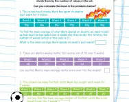 Calculating the mean average worksheet