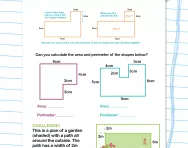 Calculating the perimeter and area of irregular shapes